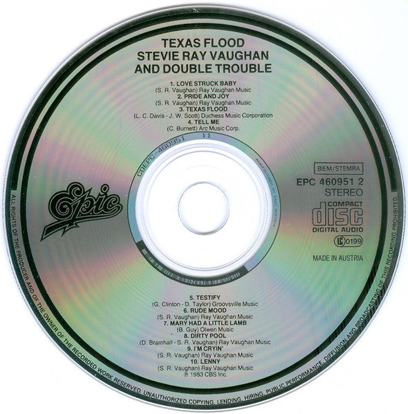 Stevie Ray Vaughan & Double Trouble : Texas Flood (CD, Album, RE, DAD)
