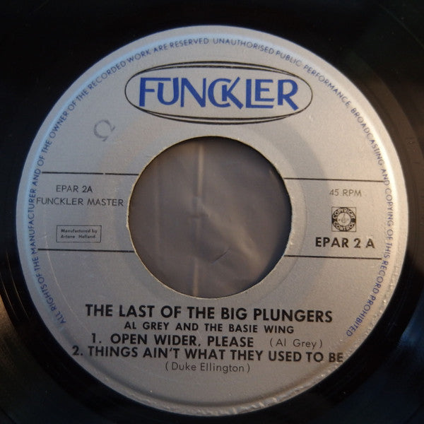 Al Grey And The Basie Wing : The Last Of The Big Plungers (7", EP)