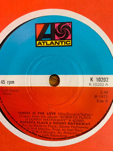 Roberta Flack, Donny Hathaway : Where Is The Love (7")