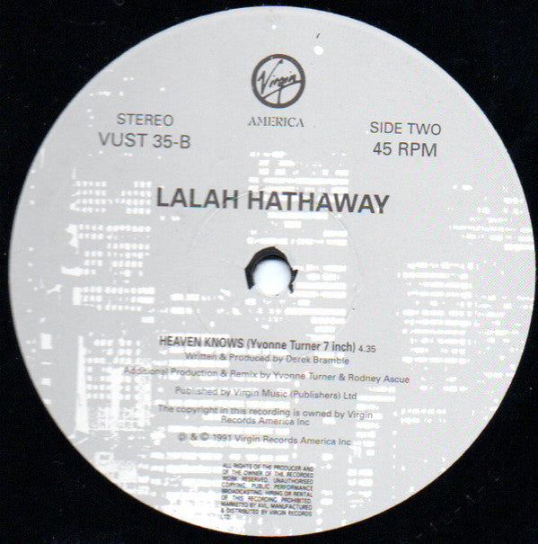 Lalah Hathaway : Baby Don't Cry / Heaven Knows (12")