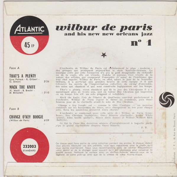 Wilbur De Paris : That's A Plenty (7", EP)