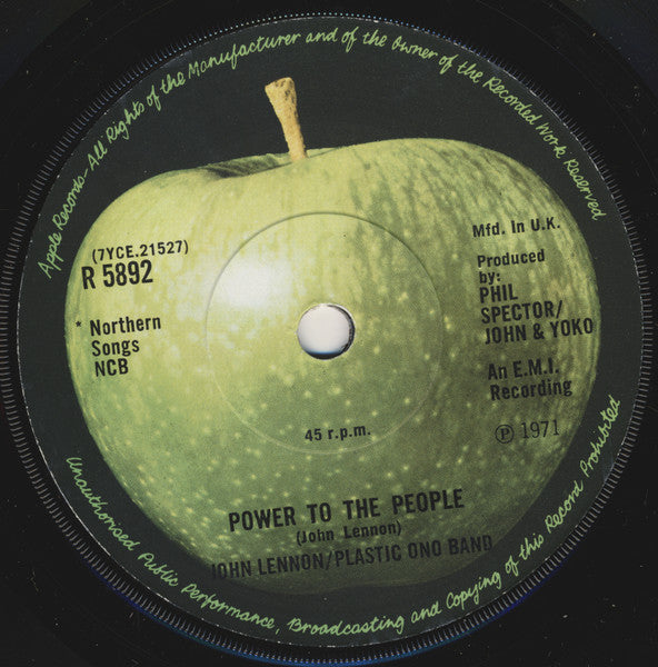 John Lennon / The Plastic Ono Band : Power To The People (7", Single, RE, Sol)