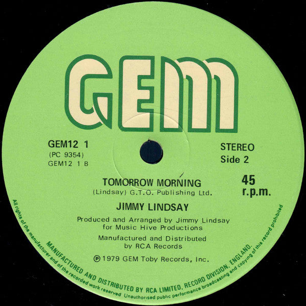 Jimmy Lindsay : Ain't No Sunshine / Tomorrow Morning (12", Single, Ltd)