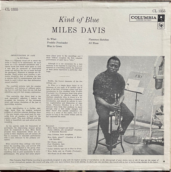 Miles Davis : Kind Of Blue (LP, Album, Mono, M/Print, Dee)