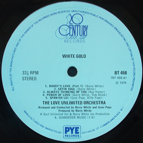 Love Unlimited Orchestra : White Gold (LP, Album)
