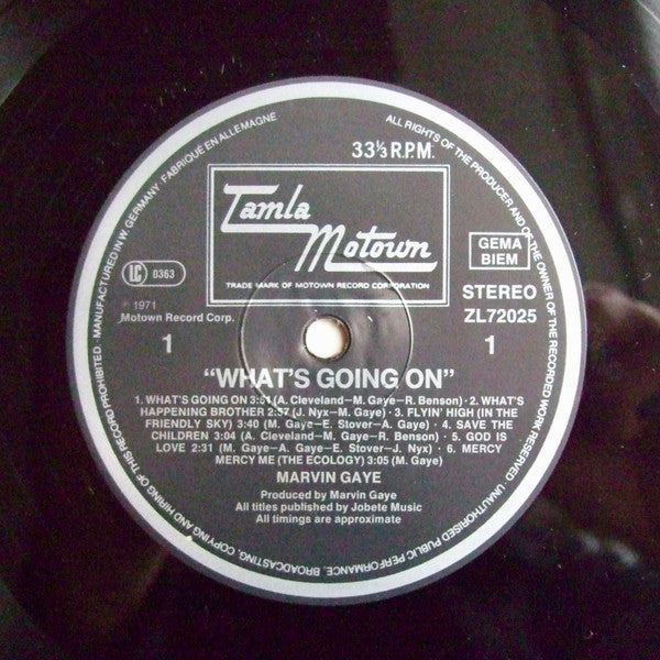 Marvin Gaye : What's Going On (LP, Album, RE, RP)