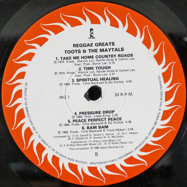 Toots & The Maytals : Reggae Greats (LP, Comp)