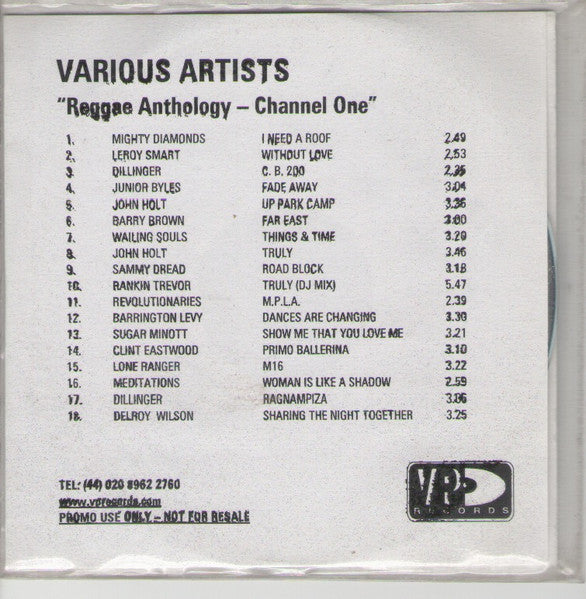 Various : Reggae Anthology - Channel One (CD, Comp, Promo, Pap)