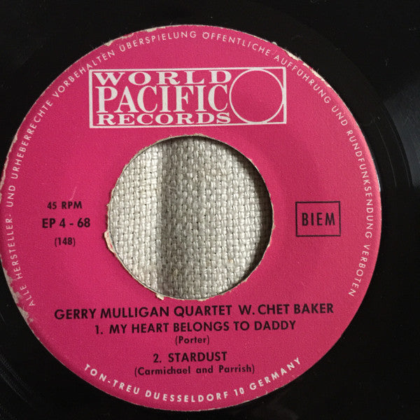 Gerry Mulligan Quartet : Reunion With Chet Baker (7", EP)