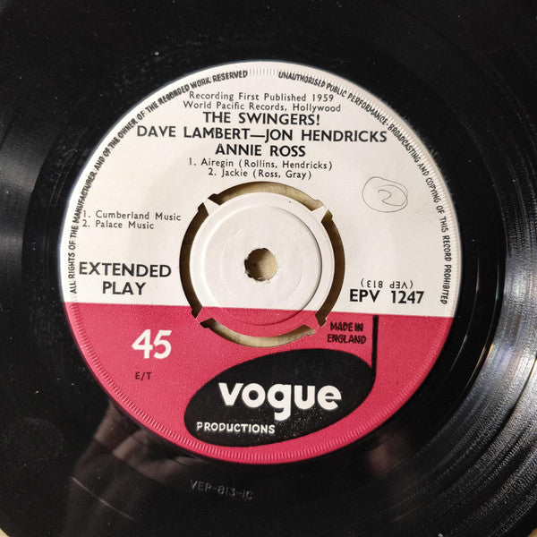 Lambert, Hendricks & Ross With Zoot Sims : The Swingers! (7", EP)