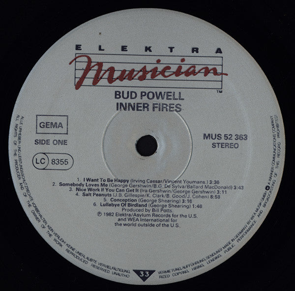 Bud Powell : Inner Fires - The Genius Of Bud Powell (LP, RM)