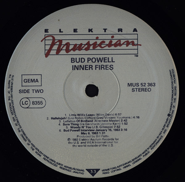 Bud Powell : Inner Fires - The Genius Of Bud Powell (LP, RM)