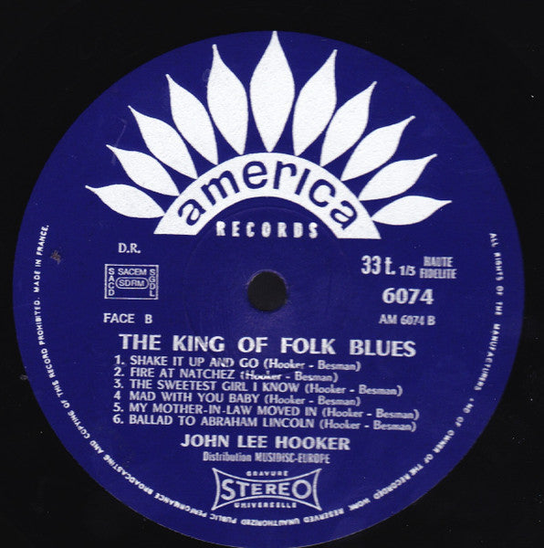 John Lee Hooker : The King Of Folk Blues (LP, RE)