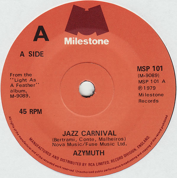 Azymuth : Jazz Carnival (7", Single, Sol)