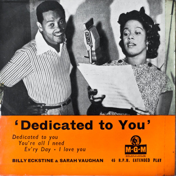 Billy Eckstine & Sarah Vaughan With Joe Lipman And His Orchestra* : Dedicated To You (7", EP, Mono)