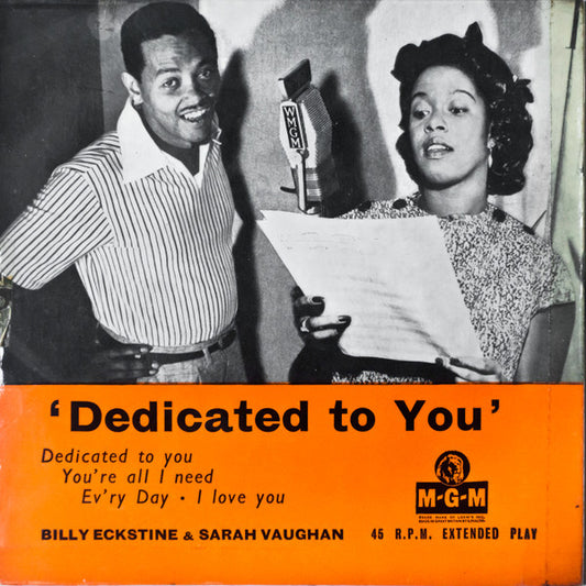 Billy Eckstine & Sarah Vaughan With Joe Lipman And His Orchestra* : Dedicated To You (7", EP, Mono)