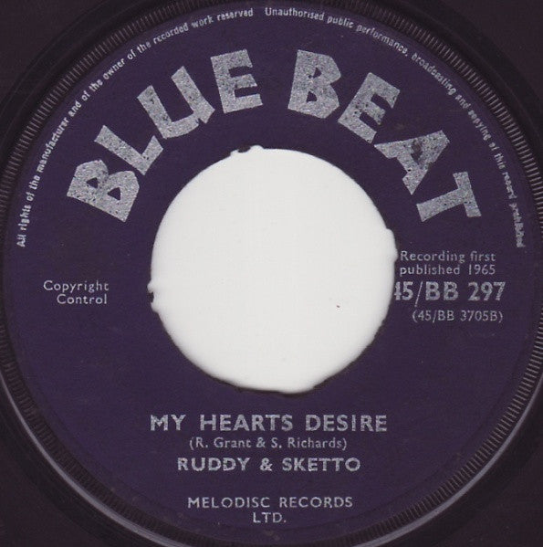 Ruddy And Sketto : See What You've Done / My Hearts Desire (7", Single)