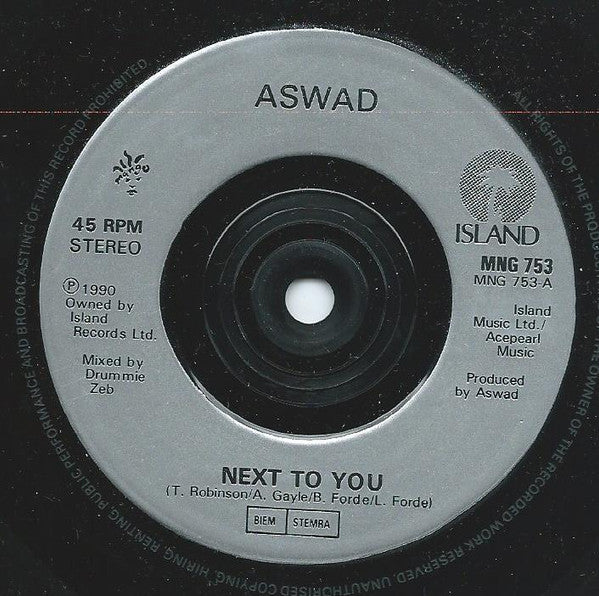 Aswad : Next To You  (7", Single, Sil)