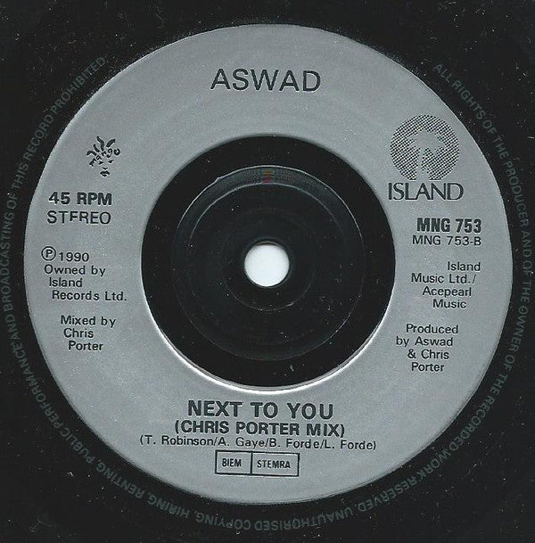 Aswad : Next To You  (7", Single, Sil)