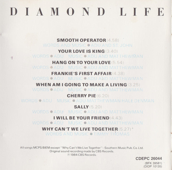 Sade : Diamond Life (CD, Album, RE)