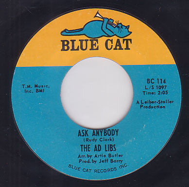 The Ad Libs : He Ain't No Angel / Ask Anybody (7", Single, Styrene)