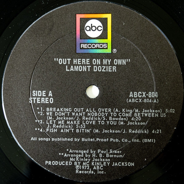 Lamont Dozier : Out Here On My Own (LP, Album, Ter)