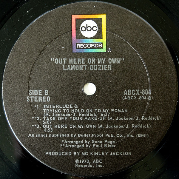 Lamont Dozier : Out Here On My Own (LP, Album, Ter)