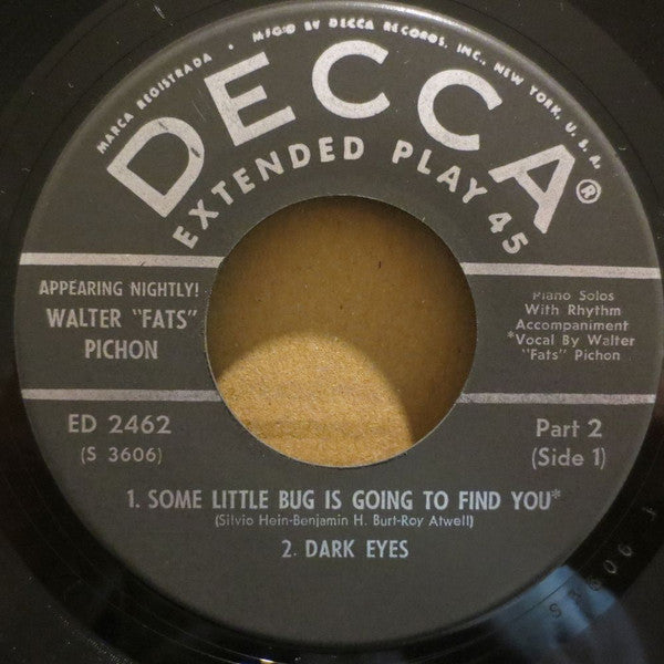 Walter "Fats" Pichon : Appearing Nightly! At The Old Absinthe House Part 2 (7", EP)