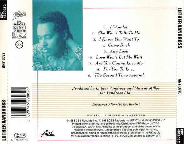 Luther Vandross : Any Love (CD, Album)
