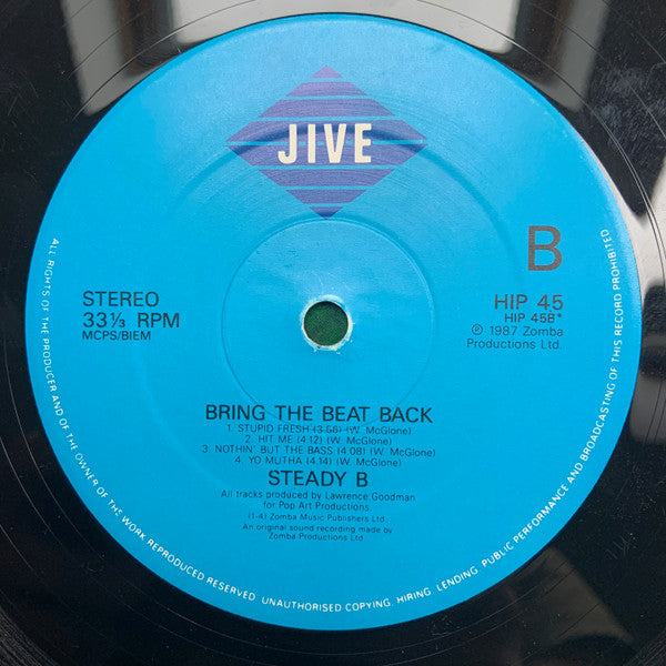 Steady B : Bring The Beat Back (LP, Album, Blu)