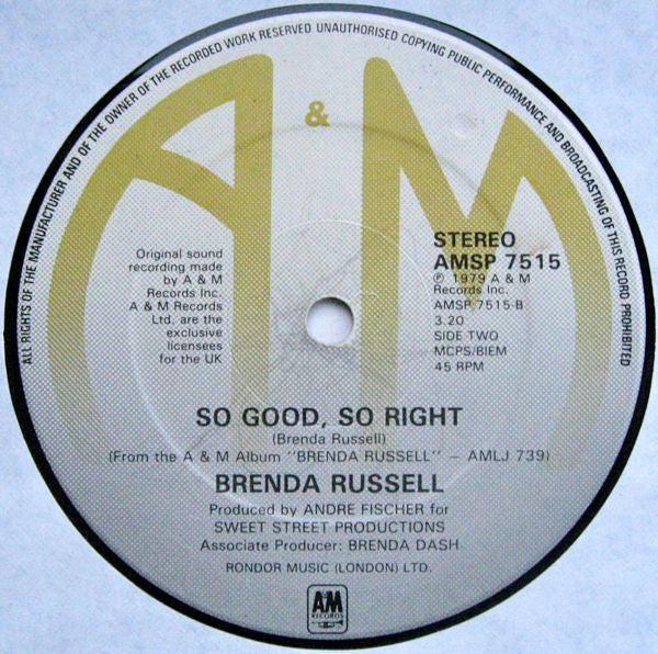 Brenda Russell (2) : In The Thick Of It / So Good, So Right (12")