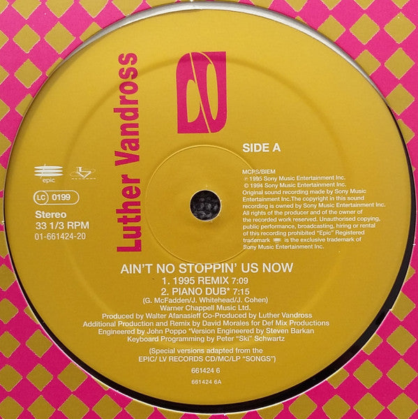 Luther Vandross : Ain't No Stoppin' Us Now (12", Single)