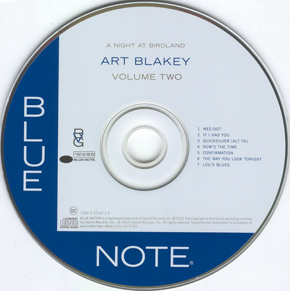 Art Blakey Quintet : A Night At Birdland, Volume Two (CD, Album, Mono, RE, RM)