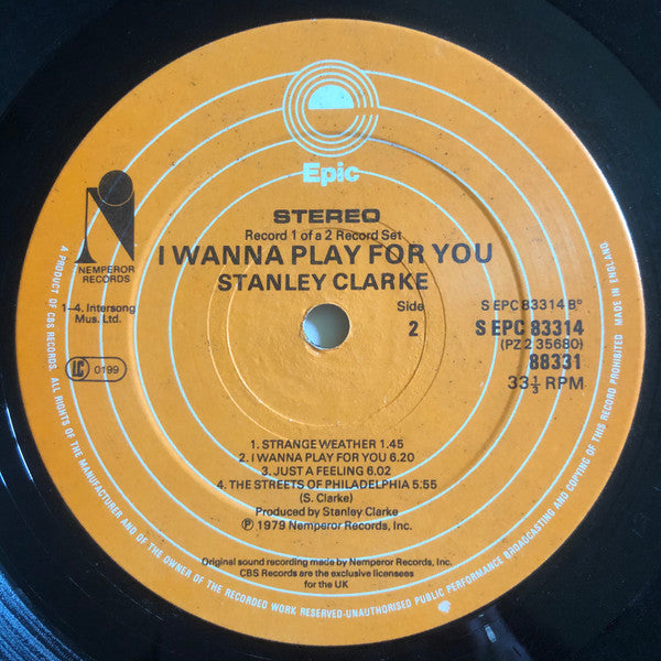 Stanley Clarke : I Wanna Play For You (2xLP, Album, Gat)