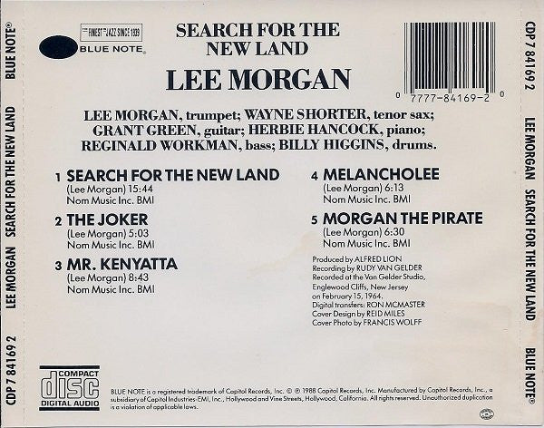 Lee Morgan : Search For The New Land (CD, Album, RE)