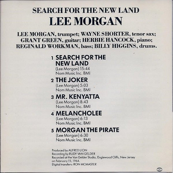 Lee Morgan : Search For The New Land (CD, Album, RE)
