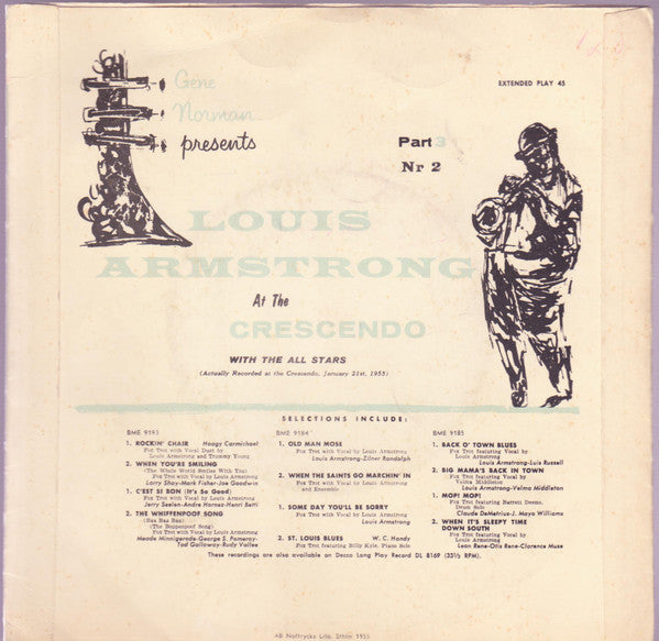Louis Armstrong : At The Cresendo Vol 2, Part 3 (7", EP)