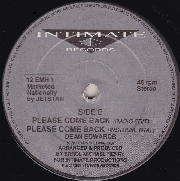 Dean Edwards : Please Come Back (12")