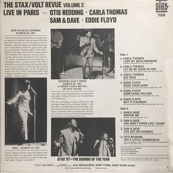 Various : The Stax / Volt Revue Volume 2 Live In Paris (LP, Album, Mono, lar)