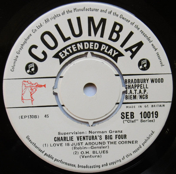 Charlie Ventura : Charlie Ventura's Big Four (7", EP, Mono, Fou)