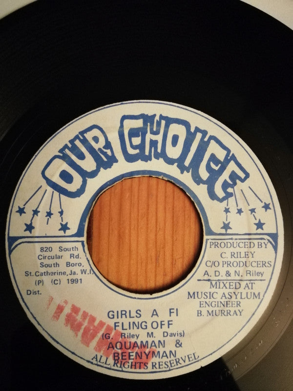 Aquaman (3) & Beenie Man : Girls A Fi Fling Off (7")