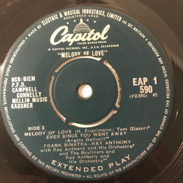 Frank Sinatra / Ray Anthony : Melody Of Love (7", EP, RE, 4 P)