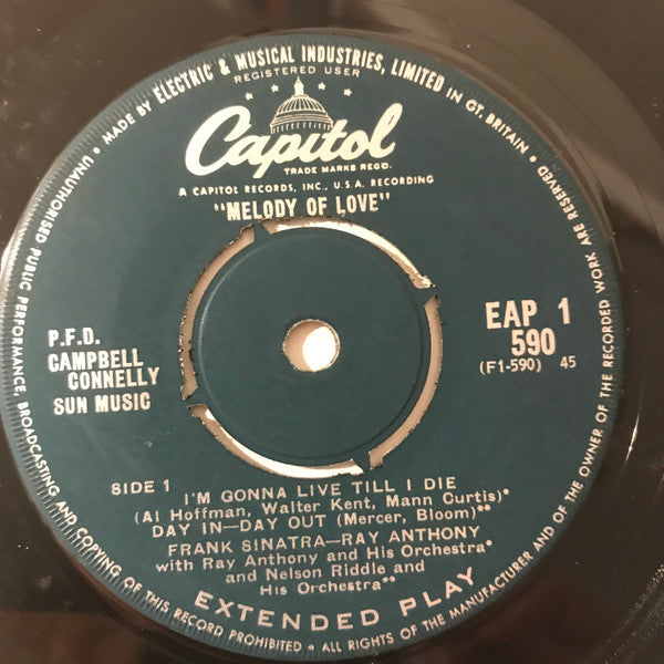 Frank Sinatra / Ray Anthony : Melody Of Love (7", EP, RE, 4 P)