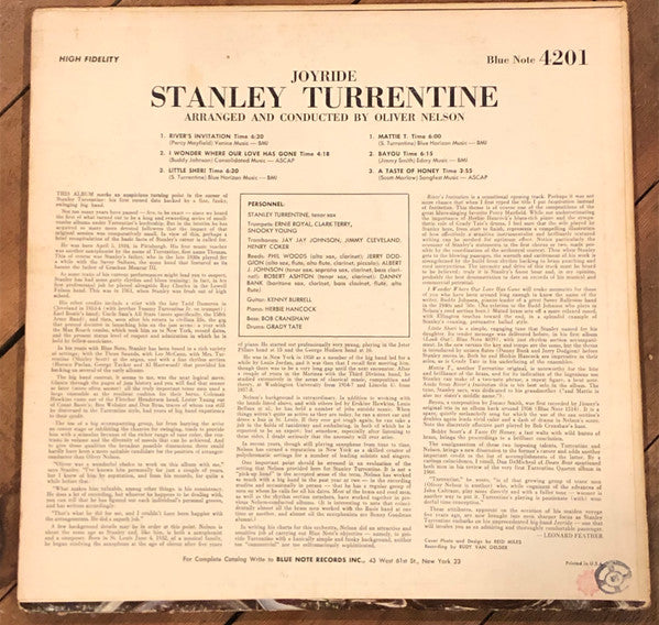 Stanley Turrentine : Joyride (LP, Album, Mono, Dee)