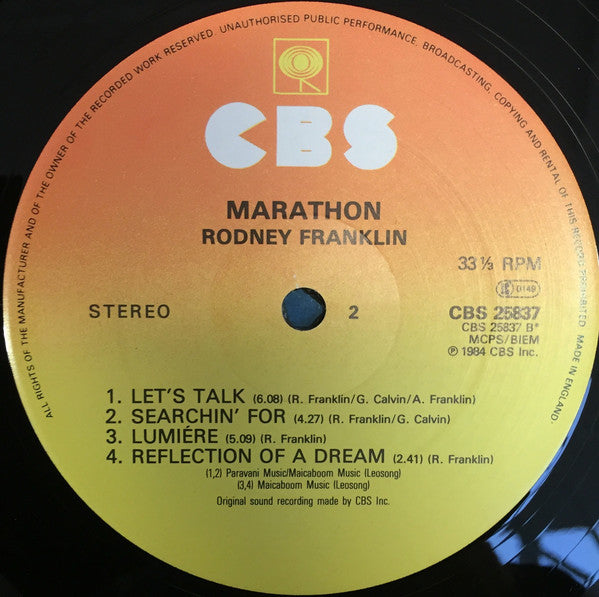 Rodney Franklin : Marathon (LP, Album)