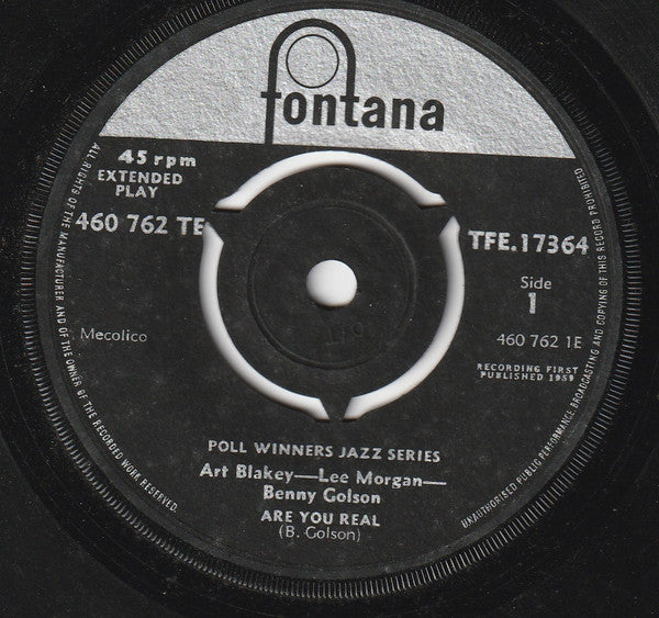Art Blakey, Lee Morgan, Benny Golson : Are You Real / Just By Myself (7", EP, Mono)