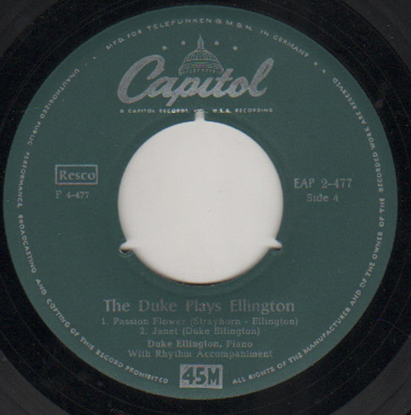 Duke Ellington : The Duke Plays Ellington Part 2 (7", EP)