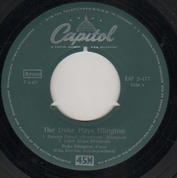 Duke Ellington : The Duke Plays Ellington Part 2 (7", EP)