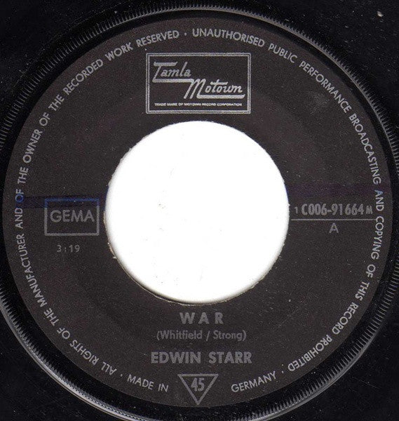 Edwin Starr : War / He Who Picks A Rose (7", Single, Mono)
