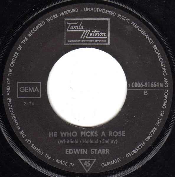 Edwin Starr : War / He Who Picks A Rose (7", Single, Mono)